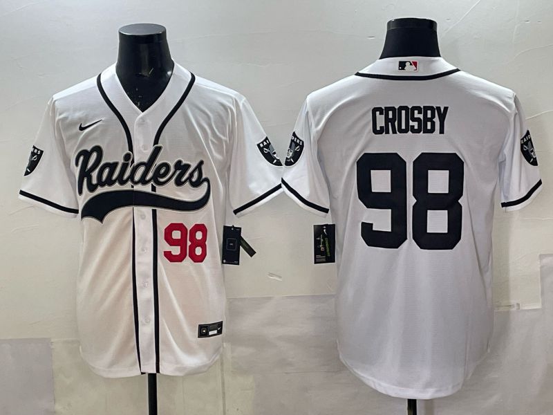 Men 2025 Oakland Raiders #98 Crosby white 3th generation Joint Name Nike Limited NFL Jersey style 002